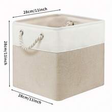 LOVEWE 6Pcs Heavy-Duty Fabric Storage Boxes (11x11x11), Sturdy Stackable Cube Organizers With Reinforced Handles - 33公分(13吋)-3件卡其色+3件灰色 - 查看 9