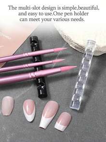 7/3/1 Pcs Nail Art Brush Holder - Multi-Slot Acrylic Resin Gel Nail Brush Organizer Desk Storage - Candy Color Nail Art Brush Stand - Portable For Travel - Multicolor - View 4