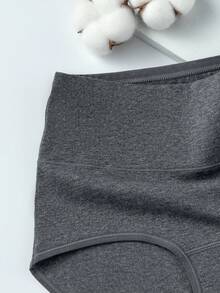 4 chiếc quần lót tam giác cạp cao không đường may bằng cotton dành cho nữ, thoáng khí. - Màu xám đen - Xem 4