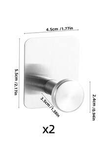 Waterproof Stainless Steel Self-Adhesive Single Hook, Creative Metal Bathroom Hanger, Clothes Rack - Multicolor - View 7