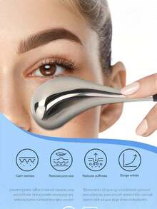 1/2 chiếc dụng cụ chăm sóc da mặt bằng bi đá lạnh bằng thép không gỉ, dụng cụ massage mắt trị liệu bằng đá lạnh dành cho nữ, con lăn trị liệu bằng đá lạnh làm mát da mặt. - Nhiều màu - Xem 4