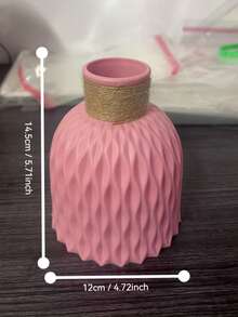 1pc Plastic Vase With Wavy Texture Design, Minimalist Nordic Style High-Quality Appearance, Lightweight And Durable, Purely For Decoration, Suitable For Living Room, Desk, Bedroom, Entryway, Photography Props, Applicable Scenes: Living Room, Desk, Bedroom, Study, Entryway, Home Decor - Multicolor - View 10