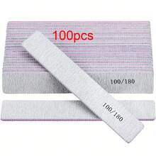 1-100個批發指甲銼，100/180目，雙面砂紙銼，可水洗，可重複使用，適用於天然指甲和壓克力指甲，適用於居家和美甲沙龍使用 - 彩色 - 查看 8