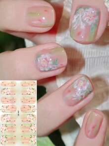 Waterproof Self-Adhesive Nail Stickers Set, New Designs Suitable For Autumn/Winter Nail DIY - Baby Pink - View 6