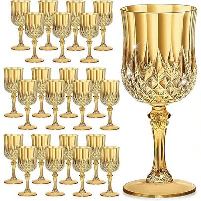 Diamond-Like Glass Texture Wine Glass, Stemware, Retro Multi-Color Drinking Cup | Shatterproof And Durable, Transparent As Crystal, , Essential For Kitchen, Dining Room, Home | Ideal For Birthday Party, Engagement Party, Wedding, Kids Party, Celebration, Father's Day, Mother's Day, Easter, Reunion, Holiday Outdoor Camping, Commercial Hotel Restaurant