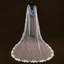 1pc Lace Trim Bridal Shawl With Faux Pearl Lace Bridal Cape - Multicolor - View 11