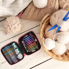 1 Set 13 Interchangeable Circular Knitting Needles - 13 Sizes Aluminum Interchangeable Knitting Needle Tips, 4 Cables, With Needle Case - Color Coded And Labeled, Ergonomic Grip, Lightweight , Suitable For Knitting, Crocheting, Weaving - Great For Beginners And Experienced Crafters - Multicolor - View 8