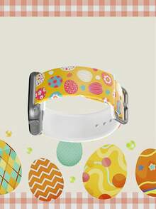 黄色底多图案硅胶表带，兼容 38mm 40mm 41mm 42mm 44mm 45mm 49mm，适用于 Series Ultra/11/10/SE/9/8/7/6/5/4/3/2/1 - 彩色 - 查看 5