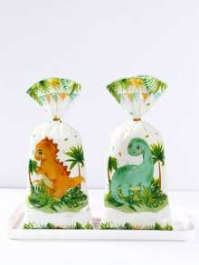 25/50/100个装恐龙礼品袋，恐龙主题生日派对礼品包装用品，礼品包装袋，派对礼品，派对礼品填充物，糖果袋，礼品袋，生日袋，购物袋，婚礼袋，生日派对用品，生日装饰，礼品装饰，恐龙装饰 - 恐龍 - 查看 4