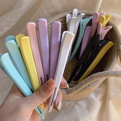 12 piezas de Pinzas de cabello sin costuras, Pinzas de nariz larga para maquillaje, Pinzas de pico de pato, Pinzas de posicionamiento y peinado, Accesorios para el cabello de mujer, Pinzas para el cabello de mujer