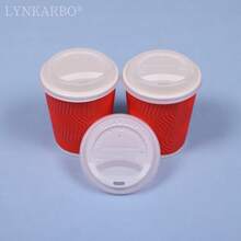 50pcs/Pack Polylactic Acid (PLA) Milk Tea Cup Lids, Compostable, Heat-Resistant, Coffee Cup Lids For Takeout, Good Sealability - Direct Drinking Cover - View 1