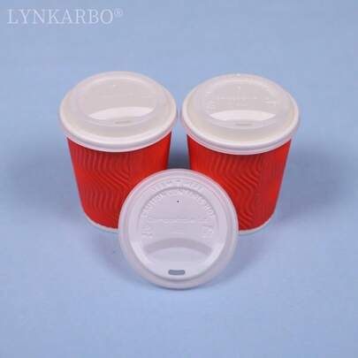 50pcs/Pack Polylactic Acid (PLA) Milk Tea Cup Lids, Compostable, Heat-Resistant, Coffee Cup Lids For Takeout, Good Sealability