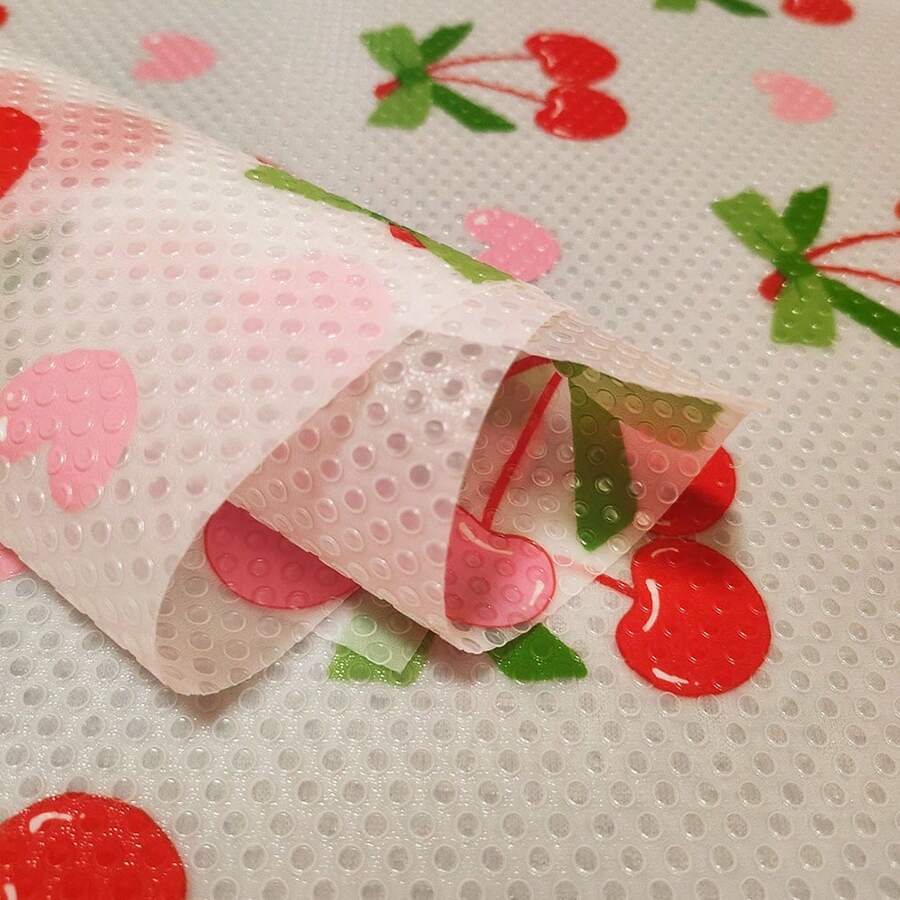 1 Roll Thickened EVA Drawer Liner | Cherry Pattern, Moisture-Proof, Anti-Slip, Washable And Reusable, Suitable For Drawers, Shoe Cabinets And Cupboards, Drawer Moisture-Proof Pad: Anti-Slip And Anti-Dust, Keep Utensils Dry And Clean