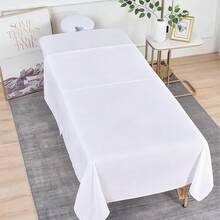 3pcs Massage Bed Linen Set - (Massage Bed Sheet, Bed Cover And Pillowcase), 3pcs Solid Color Massage Bed Sheet Set, Massage Bed Linens Set, Suitable For Beauty Salons, Spas And Hair Salons. - Multicolor - View 7