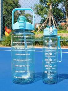 زجاجة مياه رياضية كبيرة السعة 2000 مل - مع قش، مقياس قياس، كوب رياضي محمول، كوب قهوة، كوب شاي حليب، كوب شرب يومي، كوب رياضي خارجي، مناسب للمنزل والمكتب والأنشطة الخارجية والسفر، للترطيب في الوقت المناسب، للجنسين، ديكور المنزل، عودة إلى المدرسة، هدية للأنثى، هدية للذكر، هدية عائلية - متعدد الألوان - مشاهدة 7