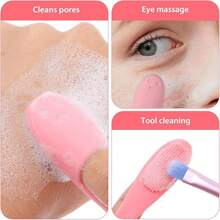 2/4 片装洁面刷，柔软硅胶材质，面部清洁垫，去角质磨砂膏，按摩毛孔清洁，去除黑头，去角质，送给女孩的酷炫礼物 - 洗鼻洗臉套裝 - 查看 3