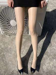 1/2件装 0D 丝滑塑形打底裤 - 提臀收腹女士紧身裤，超弹力贴身款（XS-5XL），舒适 - 杏色 - 查看 11