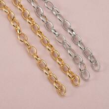 1m Stainless Steel Gold Oval Chain, Wide Cross Chain Suitable For DIY Necklace, Bracelet, Jewelry Making - Chain - View 3