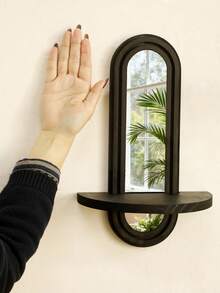1Pc Bohemian Style Wooden Wall Frame,Rainbow Arched Wooden Suspended Storage Rack,Multi Functional Storage Rack,Easy To Install And Suitable For Home Decoration In All Seasons,Medieval Modern Rainbow Bookshelf Decoration,Garden Decoration,Wedding Decorations,Home Decoration(Random Color And Style) - Multicolor - View 6