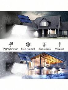 1/2 PACK 600lm LED Solar Street Light, Ultra Bright Floodlight, Motion Sensor Outdoor Courtyard Light, Sensor Road Lighting Garage Light - 黑與白 - 查看 2