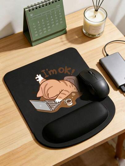 Alfombrilla de ratón con soporte ergonómico para la muñeca y diseño de gato de trabajo, disponible en varios colores; fabricada con material de EVA de alta calidad, cómoda y suave, con buena permeabilidad al aire, elástica y duradera, alfombrilla de ratón con soporte para la muñeca cómodo y antideslizante, portátil y amigable con la piel, protector de escritorio, adecuado para juegos, oficina, computadoras de escritorio, portátiles y hogar, recuerdos de graduación, regalos perfectos para el Día de San Valentín, el Día de la Madre, el regreso a casa y la primavera.