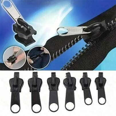 6 件装拉链拉片更换套装 - 易于安装的便携式应急修理工具，适用于夹克、外套和外衣