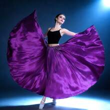 1pc Fashion Dancing Long Dress, Women's Satin Double Slit Full Sequin Dress, Inspired By Belly Dance Flamenco Dress, Suitable For Festivals, Parties, Nightclubs, Beaches, Boho Vintage Style - Multicolor - View 3