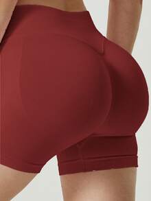 3pcs/Set Women High Waist Lifting Tight 3/4 Leggings, Yoga/Fitness/Running Shorts, Peach Lifting Sports Shorts, Slimming Shorts - Nhiều màu - Xem 2