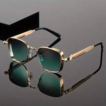 Elegant Business Lightweight Multi-Functional Protective Metal Square Fashion Glasses For Office & Commute - Multicolor - View 6