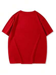 Hellstars Skull Angel Gothic Graphic Y2K Graphic T-Shirt,220g 100% Cotton,Round Neck Short Sleeve,Black Streetwear Essential For Summer Going Out,Unisex Style - 紅色 - 查看 2