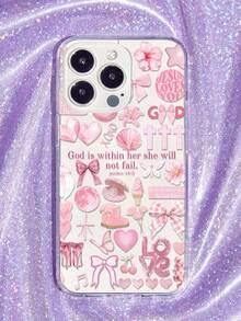 1pc Personalized Pink Collage Graphic Design Full Coverage TPU Phone Case Compatible With IPhone/Galaxy/17/17Air/17Pro/17ProMax/16/16Pro/16Plus/15/15ProMax/15Pro/11/12/13/14ProMax/12Mini/13Mini/11Pro/11ProMax/12Pro/12ProMax/13Pro/13ProMax/14Pro/14ProMax, Creative Elegant Soft Case - Multicolor - View 2