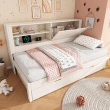 Bed Bases & Foundations - White + Wood + 90cm*200cm - View 5