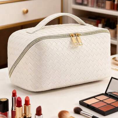 1pc Portable Travel Makeup Bag, Cosmetic Organizer Pouch, Toiletry Bag For Makeup Brushes, Cosmetics, Skincare, Jewelry, Digital Accessories, Suitable For Beach, Holiday, Summer Vacation,Pouch,Makeup Pouch,Travel Essential