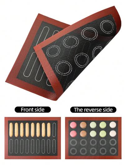 6pcs Premium Silicone Baking Mat With Perforated Design - Non-Stick, Easy-To-Clean Oven Microwave Liner & Macaron Pad, Ideal For Cookies, Pastry & More - Essential Kitchen Accessory For Home Baking
