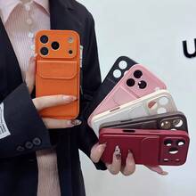 1个钱包式PU皮革支架手机壳，带卡槽，适用于 17 Pro Max、17 Air、14、15、16 Plus、17、11、12、13 Pro Max，商务照片卡套 - 黑色 - 查看 4