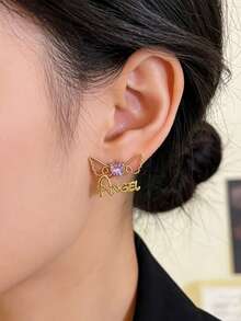 定制简约名字耳环，手写字体铭牌耳环，女士不锈钢穿孔饰品，高品质日常佩戴配饰，学习用品，返校季，学校礼物，办公用品，大学用品，教室用品，教师礼物，大学用品，同事礼物，宿舍用品，男女通用，青少年，初中，高中，大学，旅行收纳包 - 彩色 - 查看 17