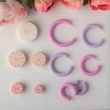 5pcs/Set Semi-Circle Soft Clay Earring Mold Kit, Curved Shaping Assist Clay Modeling Tool Set For DIY Beginner Handcraft - Round - View 12