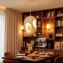 1pc Cement & Concrete Foam Pendant Light, Cream Modern Style Suitable For Various Rooms, Living Room, Bedroom, Tea Room, Dining Room, Cafe (Excluding Bulb And Light Source) - White - View 14