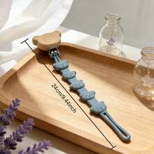 Customized Pacifier Chain, Unique Gift For Infants And Toddlers, Bear Head Clip Style, One-Piece Silicone Material Anti-Drop Chain - Multicolor - View 6