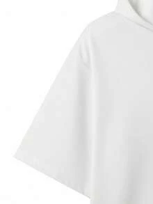 Men's Casual Solid Color Minimalist Versatile Hooded Short Sleeve T-Shirt, Summer - White - View 5