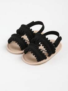 Toddler Girls' Breathable Hollow-Out Soft Bottom Sandals, Summer - Black - View 11