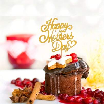 24pcs/12pcs Mother's Day Cake Toppers, Perfect For Birthday Party And Mother's Day Celebration Cake Decorations, Mother Cake Picks