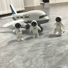 大型白色客机火箭发射站 + 3 名宇航员，玩具航天器模型，新年节日礼物，太空火箭飞机宇航员玩具套装，儿童男孩，新年礼物，生日礼物 - 白色 - 查看 5