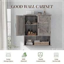 Farouse  Cabinet  Mounted Wased Grey Small Medicine Cabinet Wit Adjustable Self  Cabinet - Washed Grey - View 6