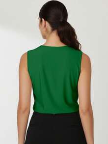 Stylish Crossover Tank Top In Supplex - lá cờ xanh - Xem 2