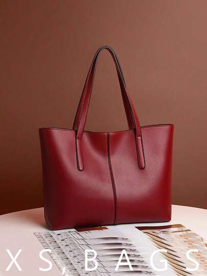 Nueva llegada Bolso de mano grande de estilo europeo y americano con capacidad de patchwork de cuero suave, bolso de hombro minimalista y casual, bolso de trabajo versátil para mujeres