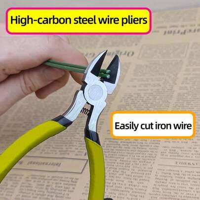 1把迷你弯头钳（5英寸/6英寸可选），工业级多功能平口钳，适用于电线、DIY、维修、珠宝、修剪指甲、人造花修剪等。