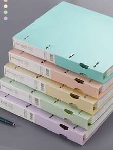 1个/2个/4个A4活页夹，办公用品，试卷收纳夹，4孔D型环活页夹，A4文件袋，11孔新款现代彩色打孔活页夹 - 單件 - 查看 9