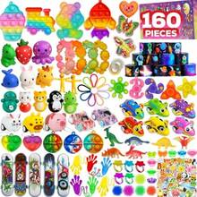 160 Pcs Fidget Toys Party Favors Pack Randomly Selected Pop Sensory Set Gifts Stickers For Adults Boy Girl Stocking Stuffers Autistic Bulk Goodie Bag Filler Treasure Box Classroom Prizes School - 160件套多件裝 - 查看 2