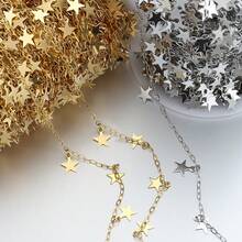 1m Fashionable Stainless Steel Star Chain, Gold Five-Pointed Star Pendant, Cross Chain Suitable For DIY Necklace, Bracelet, Anklet Jewelry Making - Chain - View 2